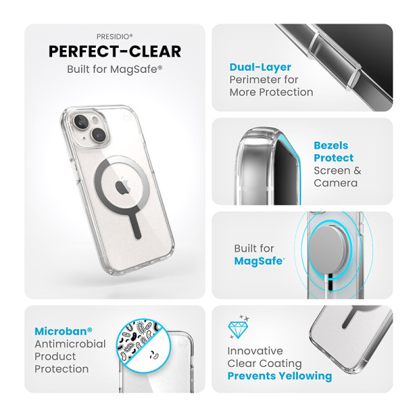 Etui Do iPhone 15 / iPhone 14 / iPhone 13 Speck Presidio Perfect-Clear MagSafe Przezroczysty