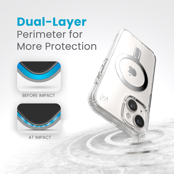 Etui Do iPhone 15 / iPhone 14 / iPhone 13 Speck Presidio Perfect-Clear Clicklock & MagSafe Przezroczysty