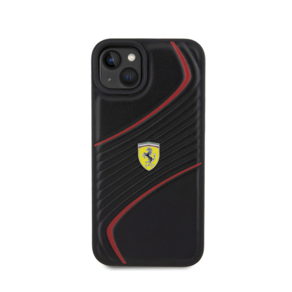 Etui Do iPhone 15 Plus Ferrari Twist Metal Logo Czarny
