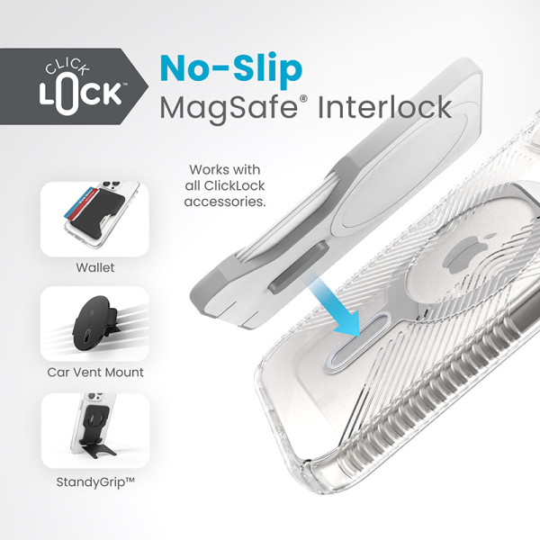 Etui Do iPhone 15 / iPhone 14 / iPhone 13 Speck Presidio Perfect-Clear Grip Clicklock & MagSafe Przezroczysty