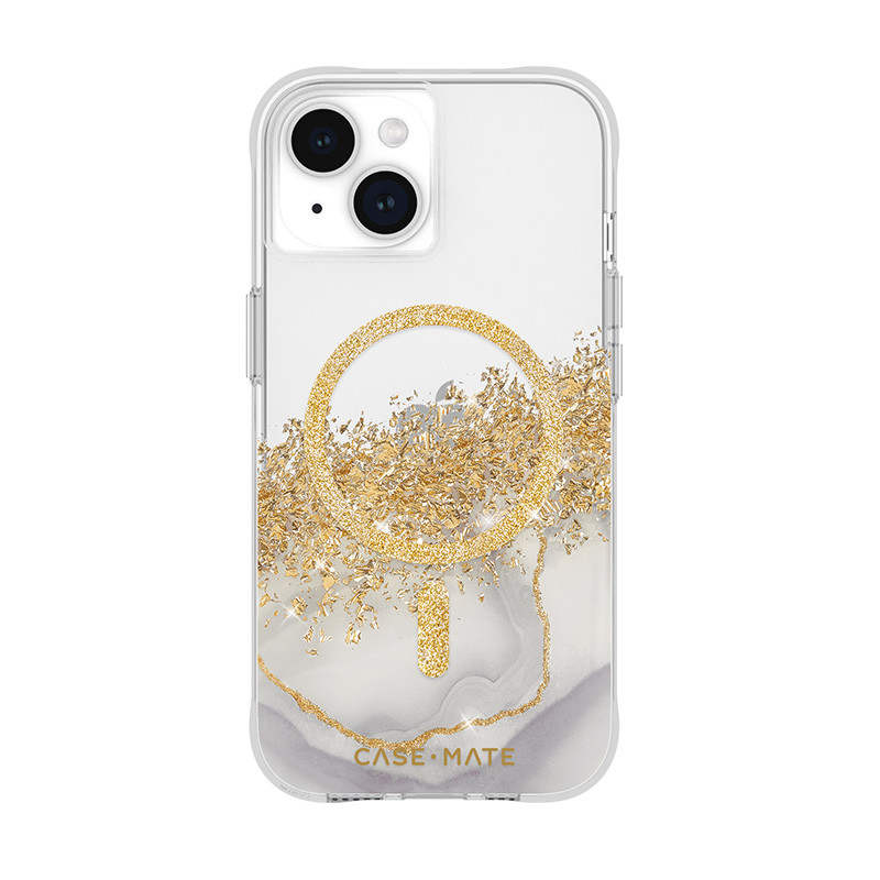 Etui Do iPhone 15 Zdobione Złotem Case-Mate Karat MagSafe Przezrpczysty