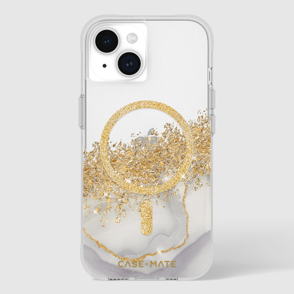 Etui Do iPhone 15 Zdobione Złotem Case-Mate Karat MagSafe Przezrpczysty
