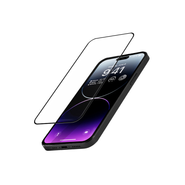Szkło Hartowane 9H Na Cały Ekran iPhone 14 Pro Max + Ramka Instalacyjna Crong Anti-Bacterial 3D Armour Glass