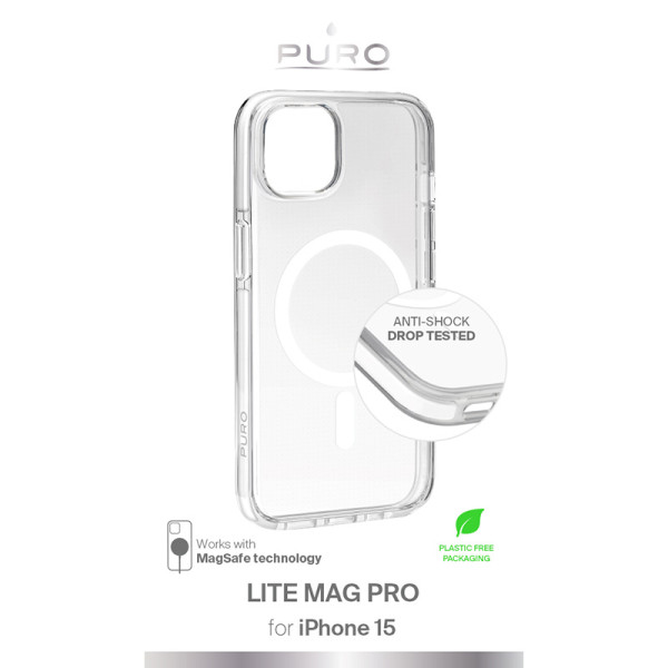 Etui Do iPhone 15 MagSafe Puro Litemag Pro Przezroczysty
