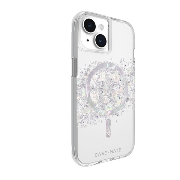 Etui Do iPhone 15 Zdobione Masą Perłową Case-Mate Karat MagSafe Przezroczysty
