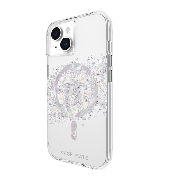Etui Do iPhone 15 Zdobione Masą Perłową Case-Mate Karat MagSafe Przezroczysty
