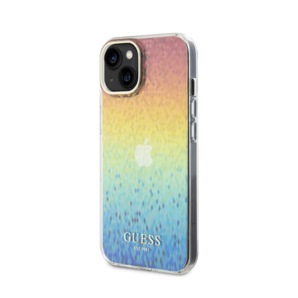 Etui Do iPhone 15 Guess Iml Faceted Mirror Disco Iridescent Przezroczysty