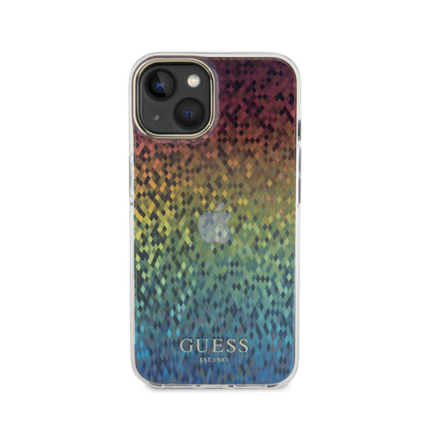 Etui Do iPhone 15 Guess Iml Faceted Mirror Disco Iridescent Przezroczysty