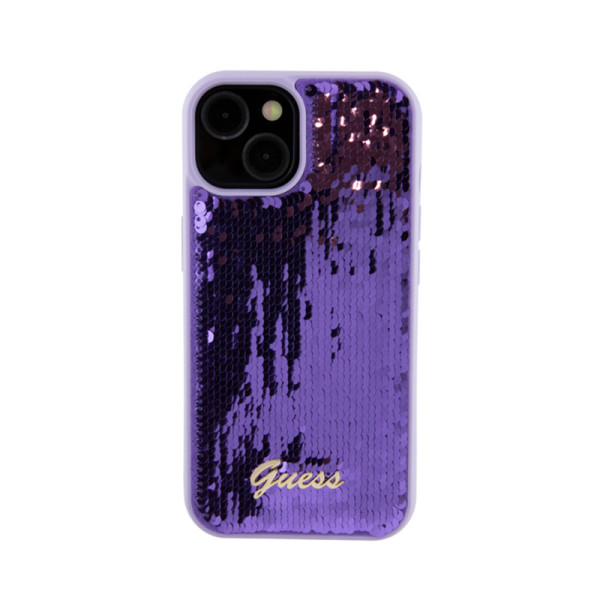 Etui Do iPhone 15 Guess Sequin Script Metal Fioletowy