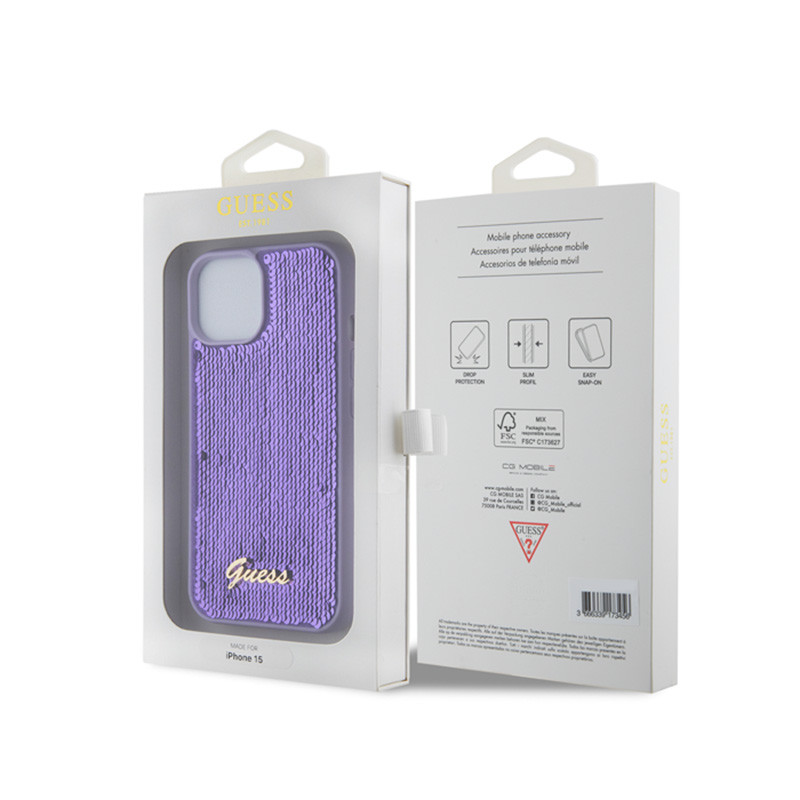 Etui Do iPhone 15 Guess Sequin Script Metal...