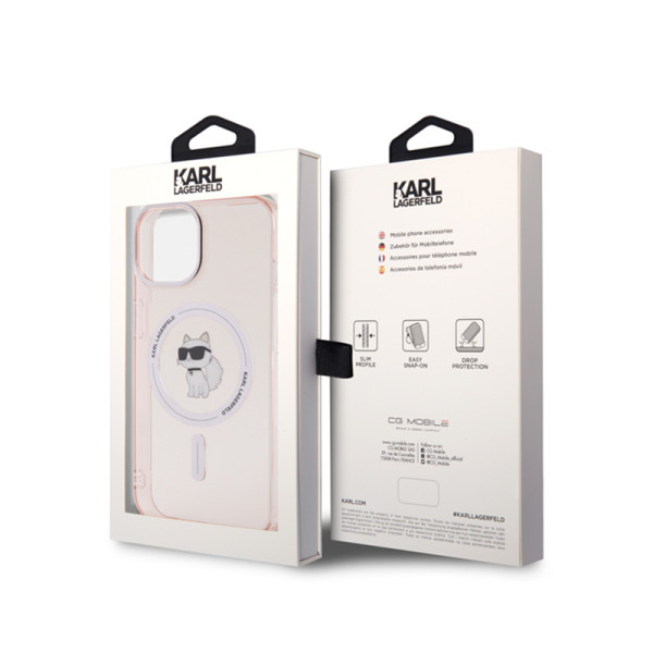 Etui Do iPhone 15 Karl Lagerfeld Iml Choupette MagSafe Różowy