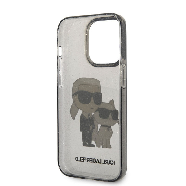 Etui Do iPhone 14 Pro Max Karl Lagerfeld Iml Glitter NFT Karl & Choupette Czarny