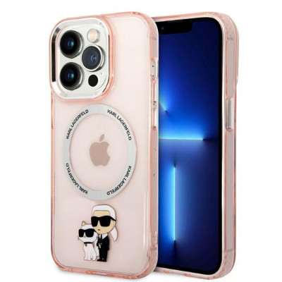 Etui Do iPhone 14 Pro Max Karl Lagerfeld Iml NFT Karl & Choupette MagSafe Różowy