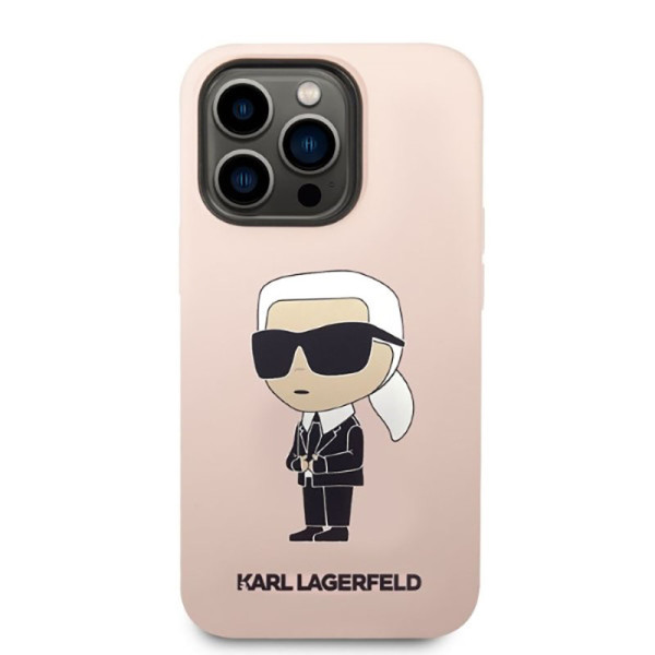 Etui Do iPhone 14 Pro Max Karl Lagerfeld Silicone NFT Ikonik MagSafe Różowy