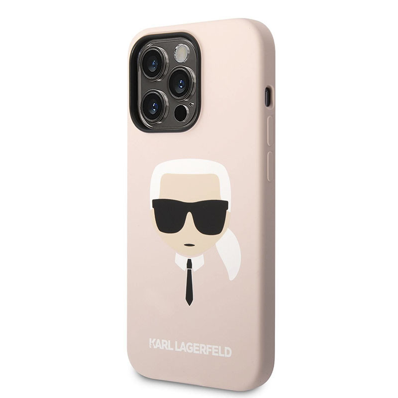 Etui Do iPhone 14 Pro Max Karl Lagerfeld Silicone Ikonik Karl`S Head MagSafe Różowy