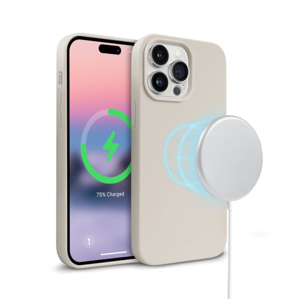 Etui Do iPhone 14 Pro Max MagSafe Crong Color Cover Magnetic Beżowy