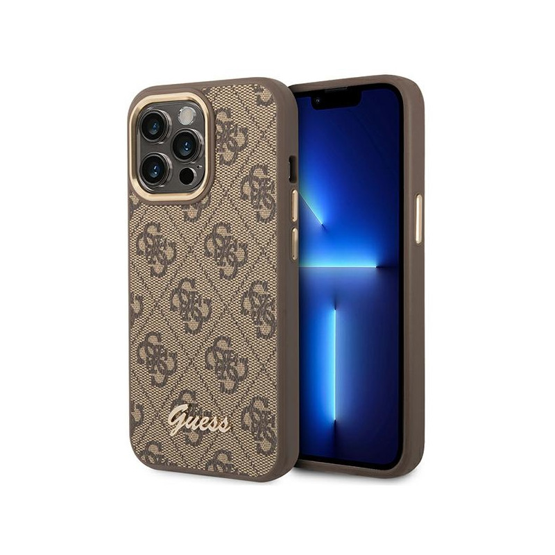 Etui Do iPhone 14 Pro Max Guess 4G Metal Camera Outline Case Brązowy