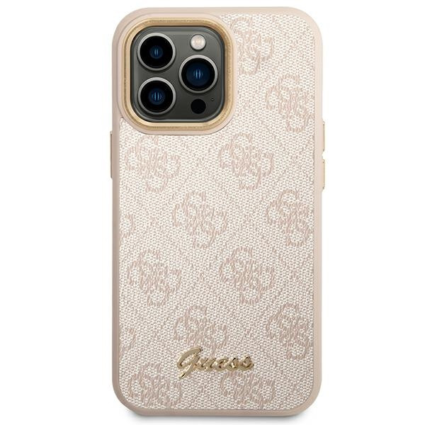 Etui Do iPhone 14 Pro Max Guess 4G Metal Camera Outline Case Różowy