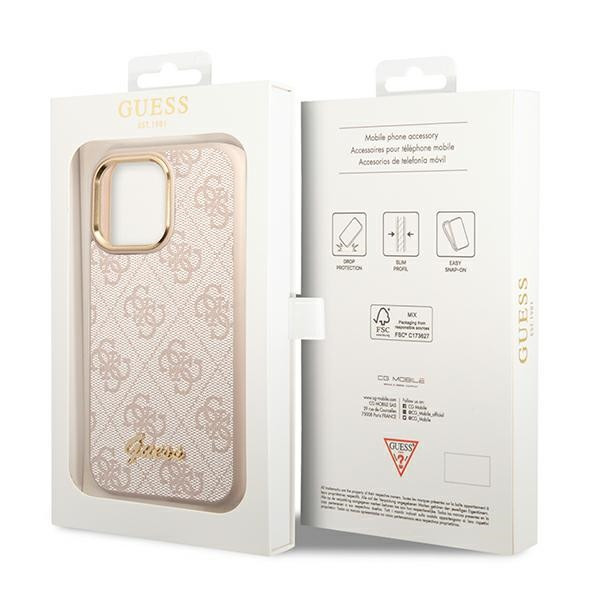 Etui Do iPhone 14 Pro Max Guess 4G Metal Camera Outline Case Różowy