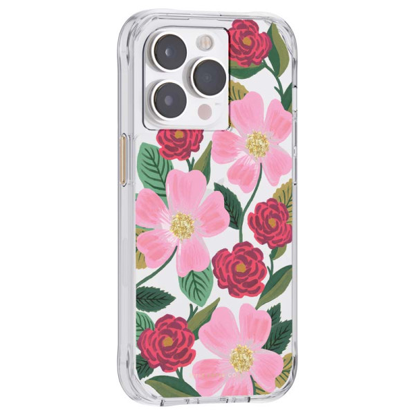Etui Do iPhone 14 Pro Max Zdobione Złotem Rifle Paper Clear Przezroczysty