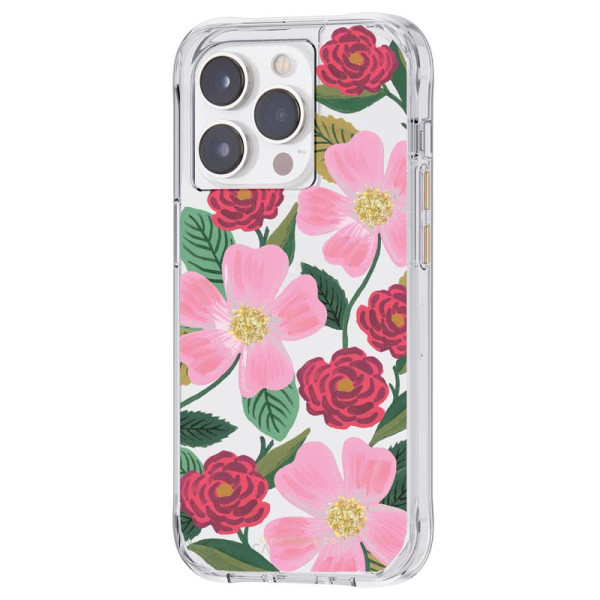 Etui Do iPhone 14 Pro Max Zdobione Złotem Rifle Paper Clear Przezroczysty