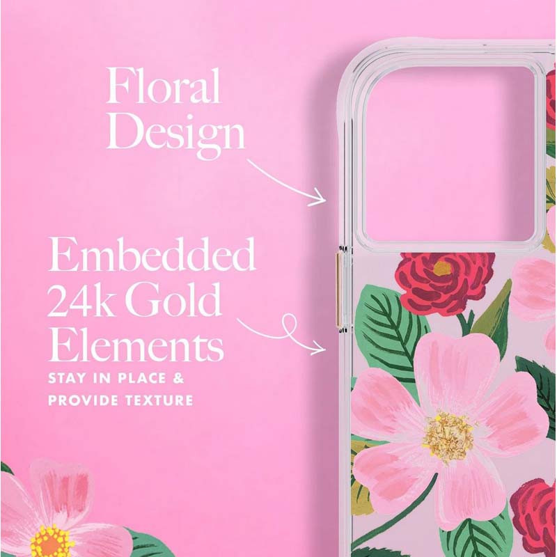 Etui Do iPhone 14 Pro Max Zdobione Złotem Rifle...