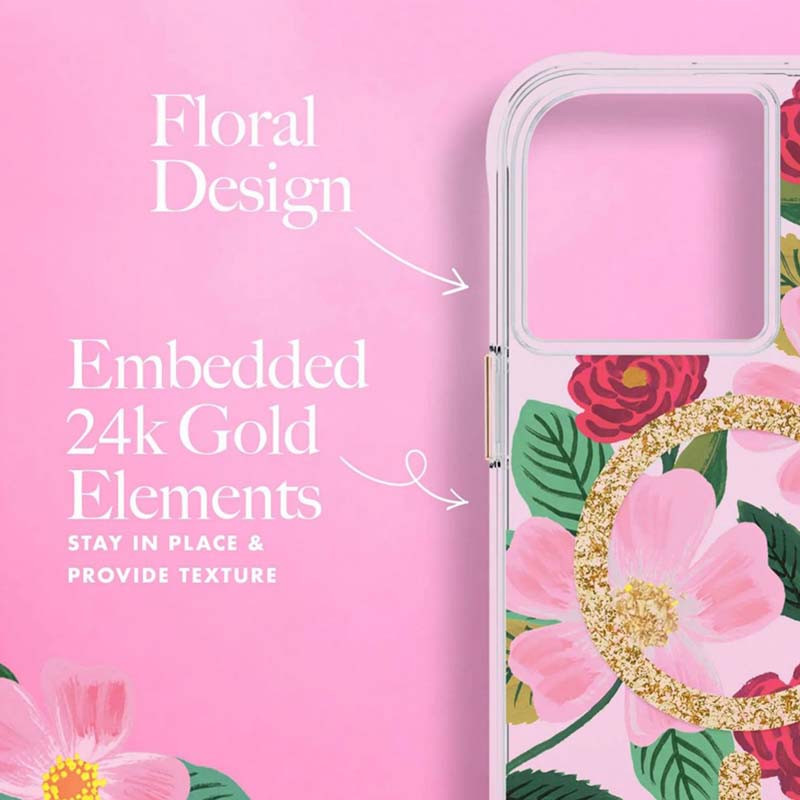 Etui Do iPhone 14 Pro Max Zdobione Złotem Rifle...