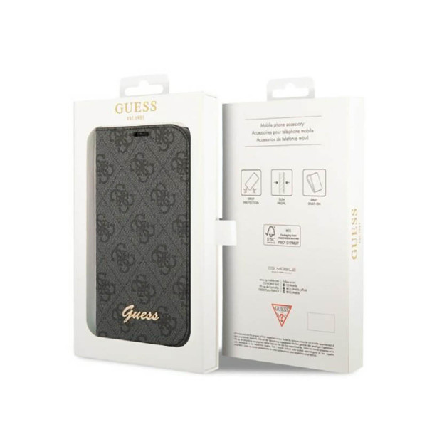 Etui Do iPhone 14 Pro Max Guess 4G Metal Camera Outline Booktype Case Czarny
