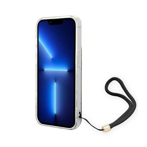 Etui Ze Smyczką Do iPhone 14 Pro Max Guess 4G Print Cord Brązowy