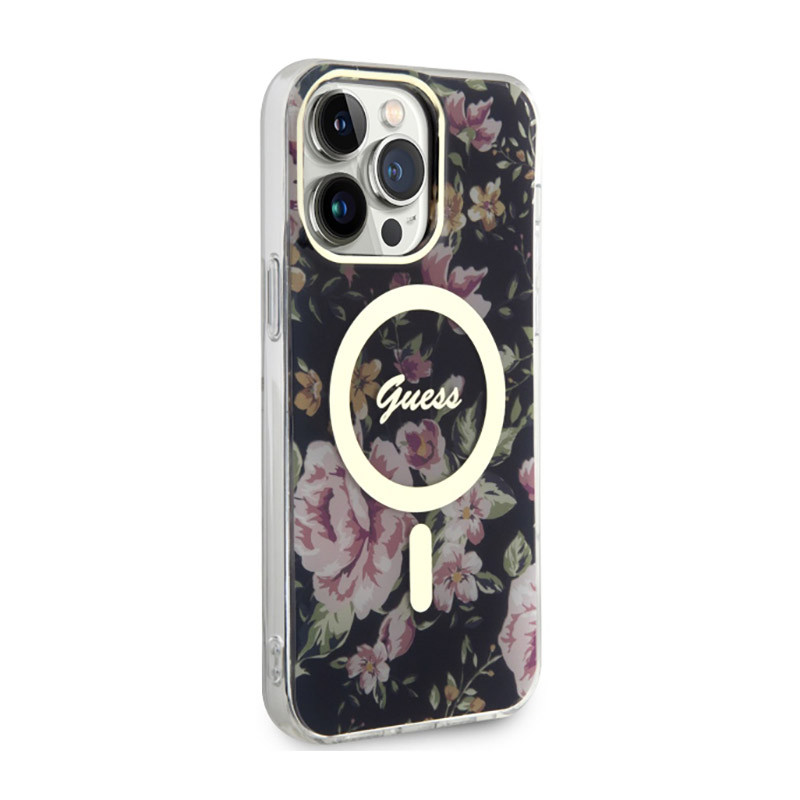 Etui Do iPhone 14 Pro Max Guess Flower MagSafe...