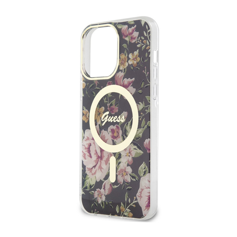 Etui Do iPhone 14 Pro Max Guess Flower MagSafe...