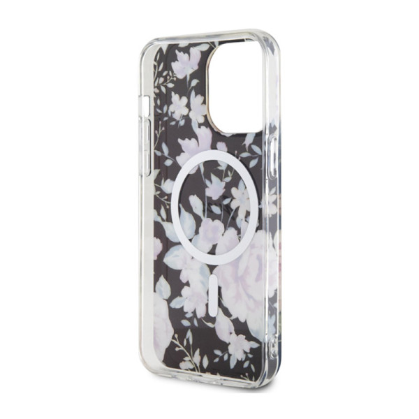 Etui Do iPhone 14 Pro Max Guess Flower MagSafe Czarny