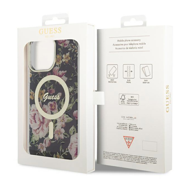 Etui Do iPhone 14 Pro Max Guess Flower MagSafe...