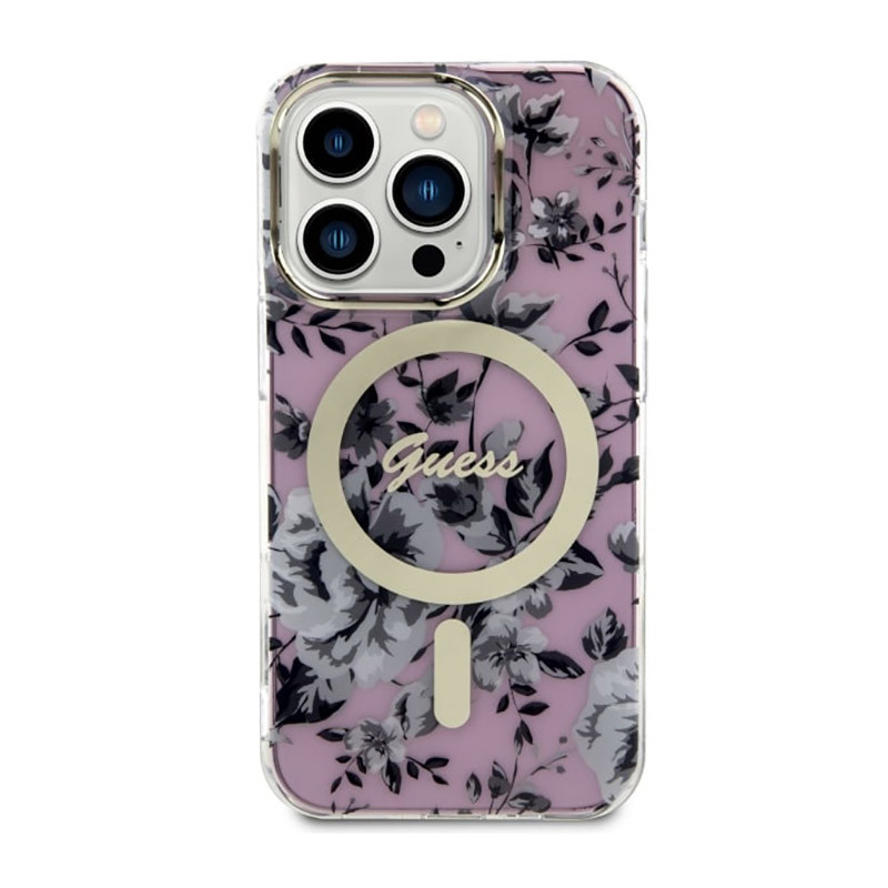 Etui Do iPhone 14 Pro Max Guess Flower MagSafe...