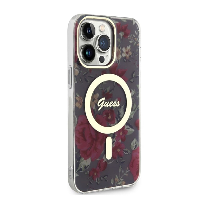 Etui Do iPhone 14 Pro Max Guess Flower MagSafe...
