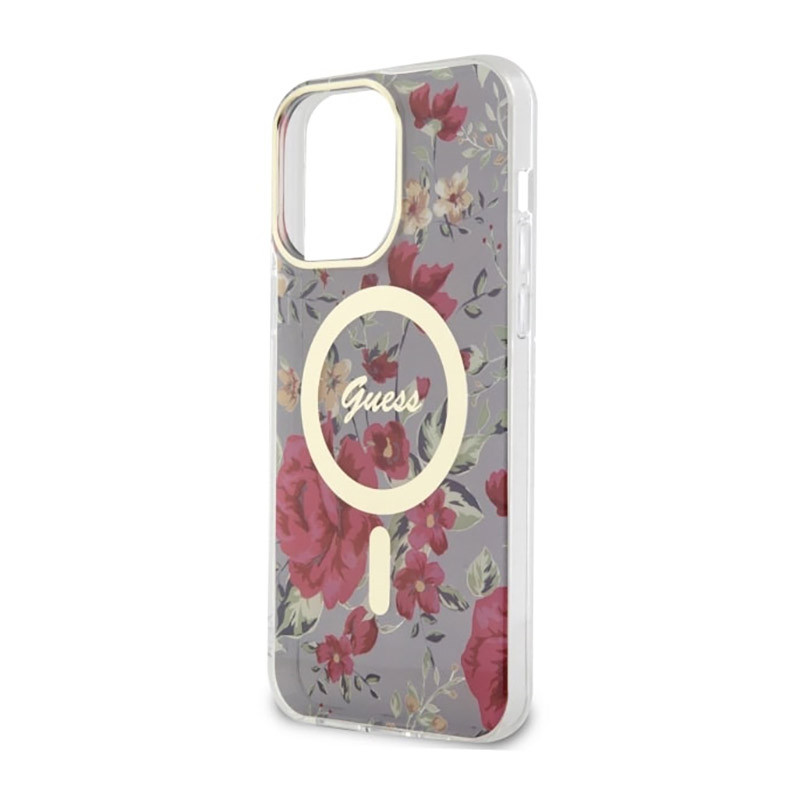 Etui Do iPhone 14 Pro Max Guess Flower MagSafe...