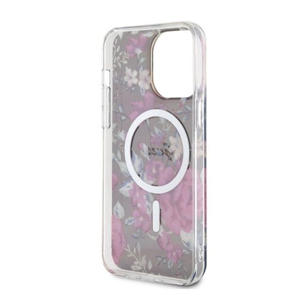 Etui Do iPhone 14 Pro Max Guess Flower MagSafe Zielony