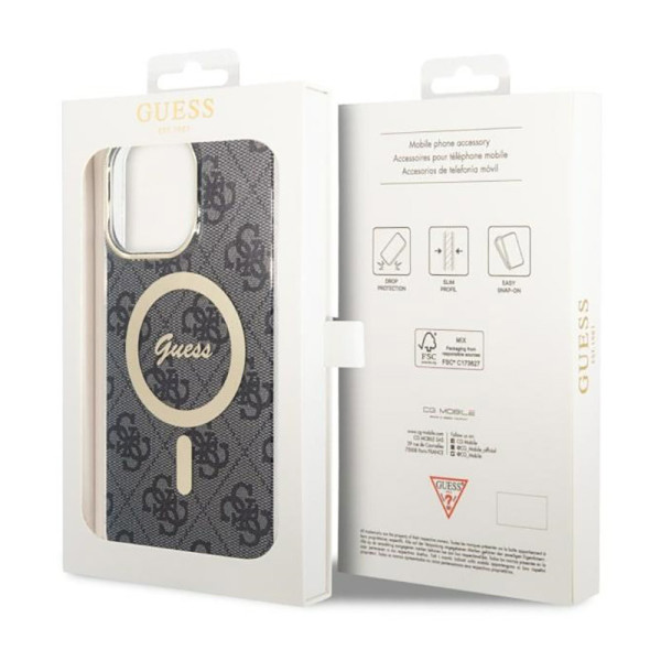 Etui Do iPhone 14 Pro Max Guess 4G MagSafe Czarny