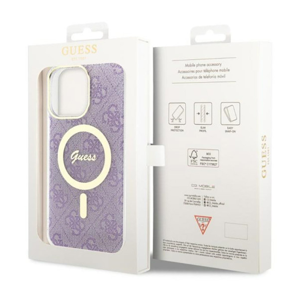 Etui Do iPhone 14 Pro Max Guess 4G MagSafe Fioletowy