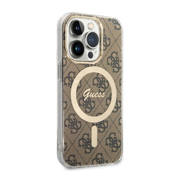 Etui Do iPhone 14 Pro Max Guess 4G MagSafe Brązowy