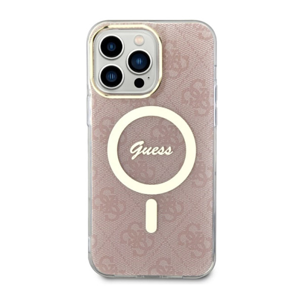 Etui Do iPhone 14 Pro Max Guess 4G MagSafe Różowy