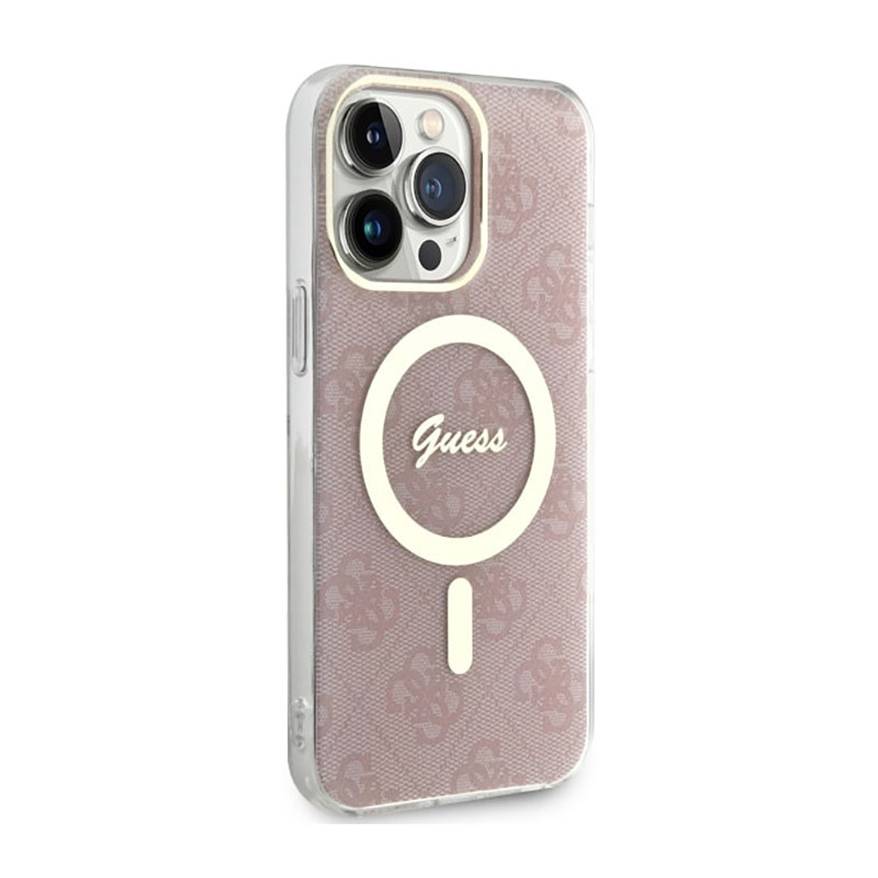 Etui Do iPhone 14 Pro Max Guess 4G MagSafe Różowy