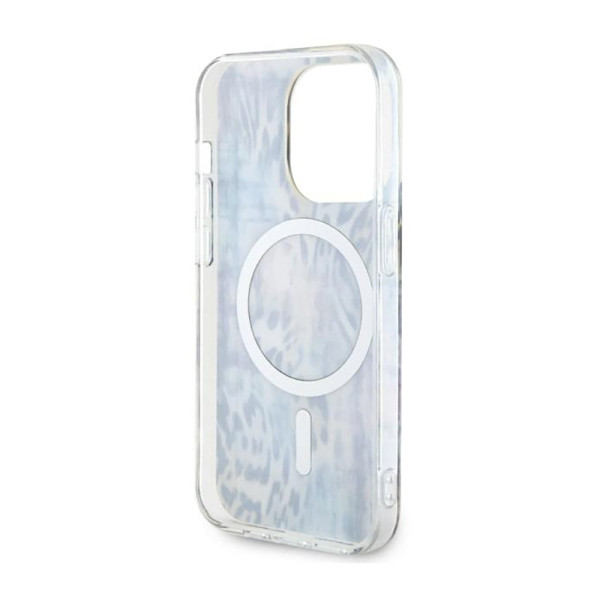 Etui Do iPhone 14 Pro Max Guess Leopard MagSafe Niebieski
