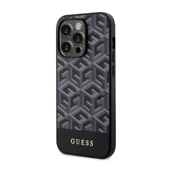 Etui Do iPhone 14 Pro Max Guess Gcube Stripes MagSafe Czarny