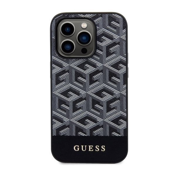 Etui Do iPhone 14 Pro Max Guess Gcube Stripes MagSafe Czarny
