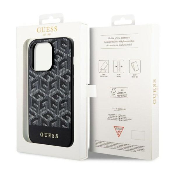 Etui Do iPhone 14 Pro Max Guess Gcube Stripes MagSafe Czarny