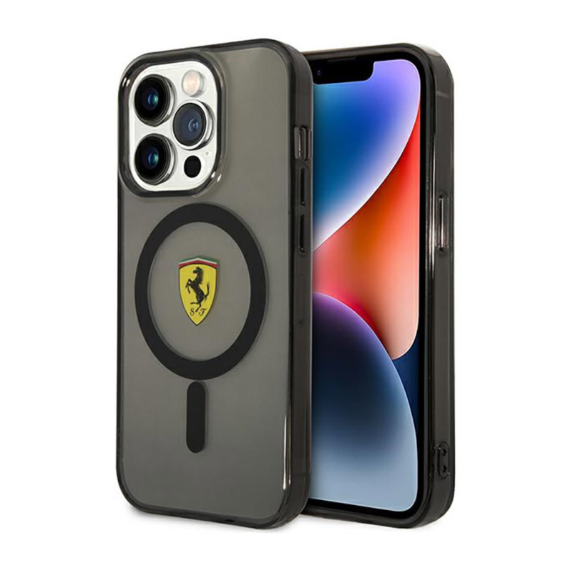 Etui Do iPhone 14 Pro Max Ferrari Translucent MagSafe Czarny