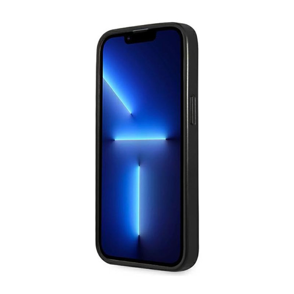 Etui Do iPhone 14 Pro Max Guess Saffiano Triangle Logo Case Srebrny