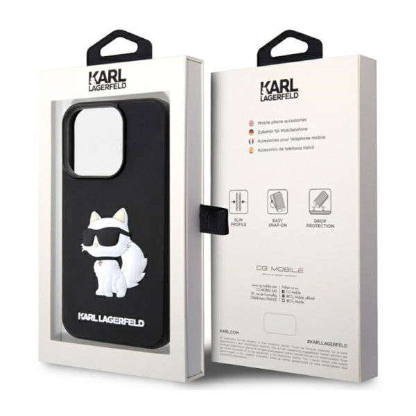 Etui Do iPhone 14 Pro Max Karl Lagerfeld 3D Rubber NFT Choupette Czarny