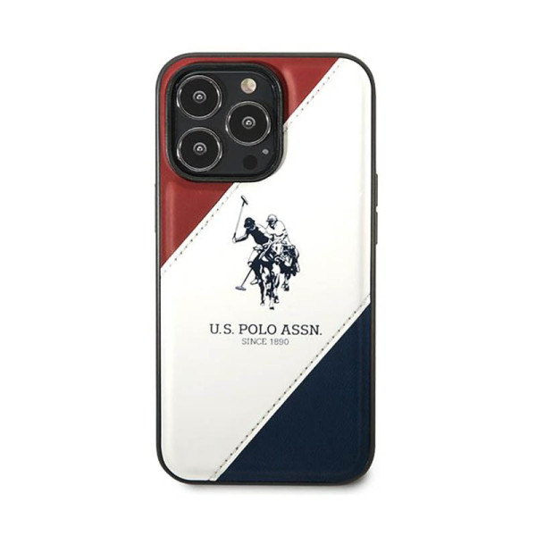 Etui Do iPhone 14 Pro Max Us Polo Assn Tricolor Embossed Biały
